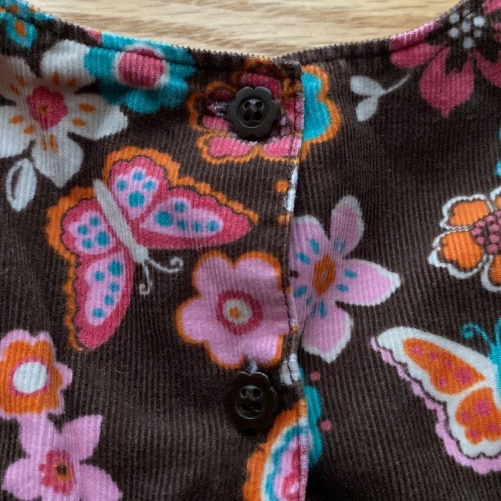 Oshkosh Vintage Brown‎ Floral Corduroy Dress 24 Months